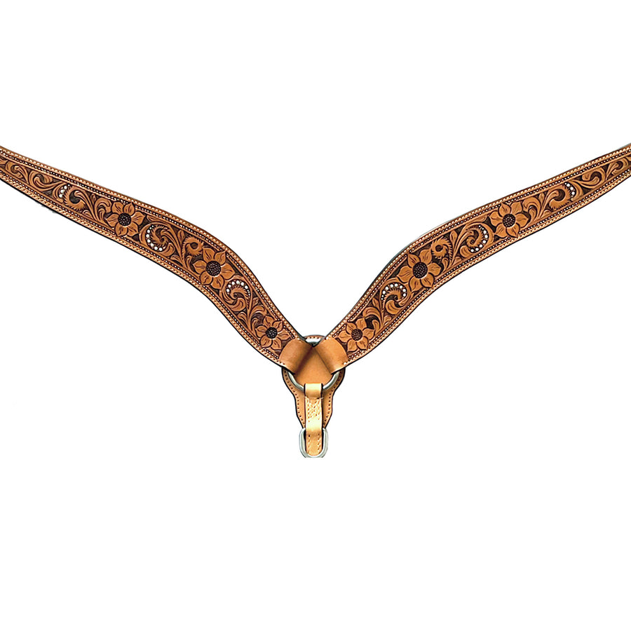 Bar H Equine Genuine Western American Leather Horse Headstall and Breast Collar Set - Bar H Equine