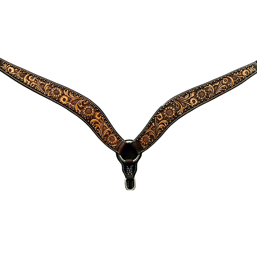 Bar H Equine Genuine Western American Leather Horse Headstall and Breast Collar Set - Bar H Equine