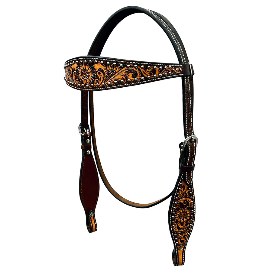 Bar H Equine Genuine Western American Leather Horse Headstall - Uhorse