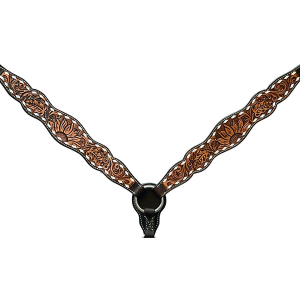 Bar H Equine Genuine Western American Leather Horse Headstall and Breast Collar Set - Bar H Equine