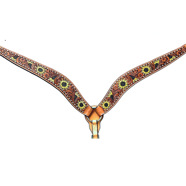 Bar H Equine Genuine Western American Leather Horse Headstall and Breast Collar Set - Uhorse