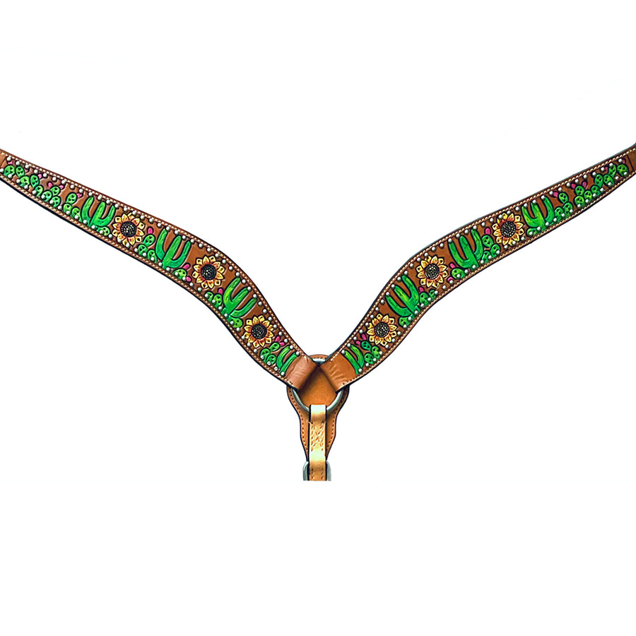 Bar H Equine Genuine Western American Leather Horse Headstall and Breast Collar Set - Uhorse
