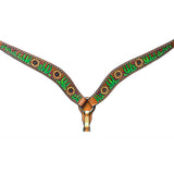 Bar H Equine Genuine Western American Leather Horse Premium Headstall & Breast Collar Set