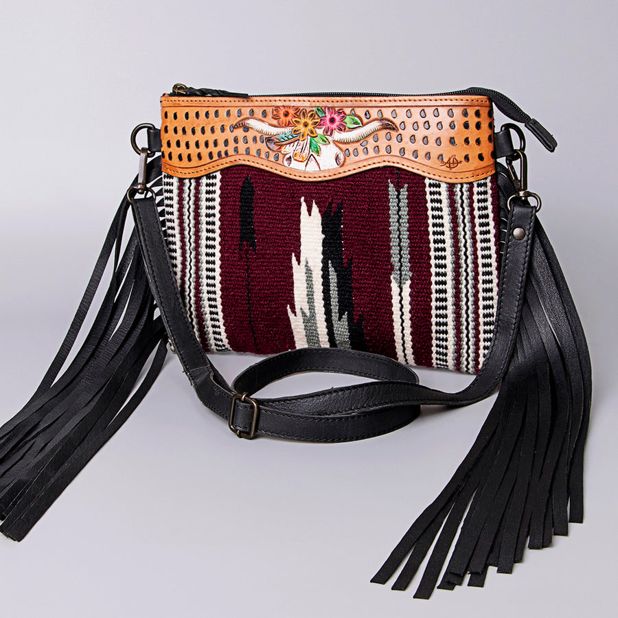American Darling Cross Body Hand Tooled Saddle Blanket Genuine Leather Western Women Bag Handbag Purse | Crossbody - Uhorse