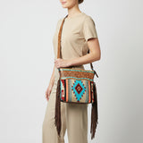 American Darling Crossbody Hand Tooled Saddle Blanket Genuine Leather Women Bag Western Handbag Purse