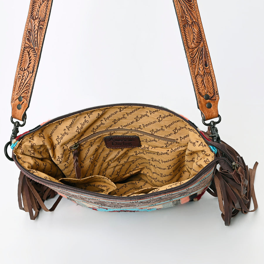 American Darling Crossbody Hand Tooled Saddle Blanket Genuine Leather Women Bag Western Handbag Purse