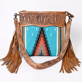 American Darling ADBGZ702 Crossbody Hand Tooled Saddle Blanket Genuine Leather Women Bag Western Handbag Purse