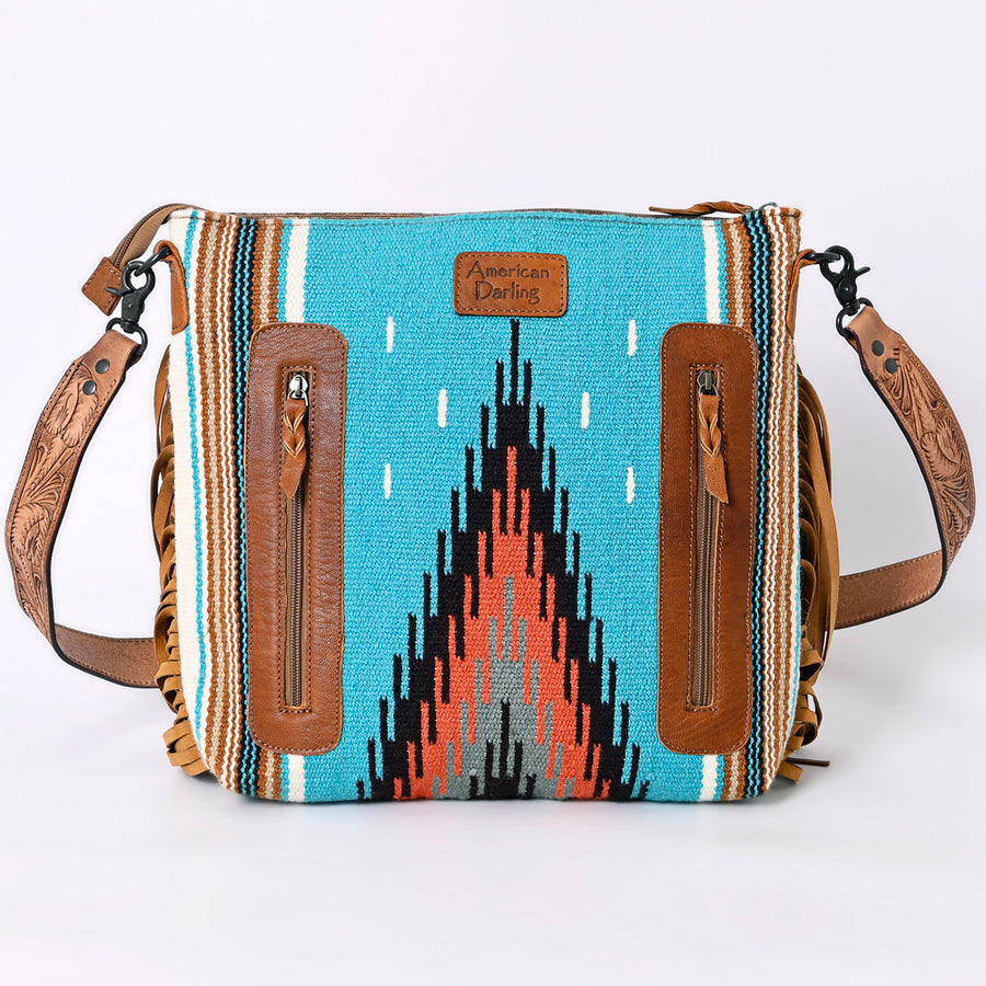 American Darling Crossbody Hand Tooled Saddle Blanket Genuine Leather Women Bag Western Handbag Purse