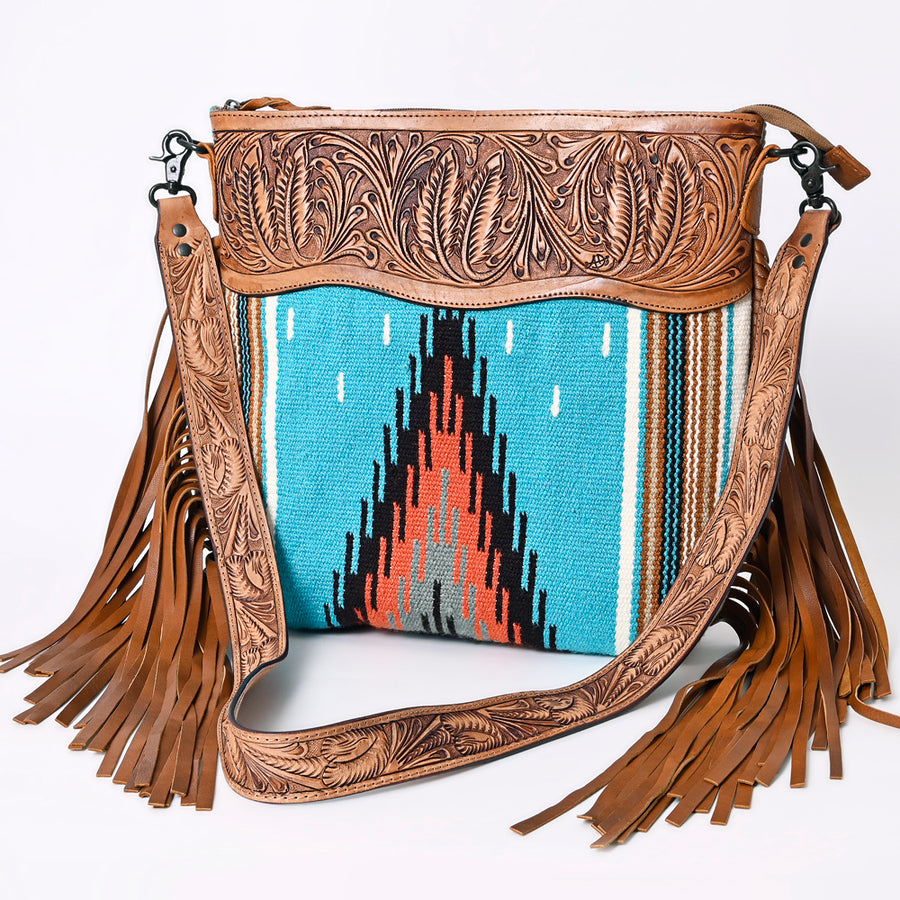 American Darling Crossbody Hand Tooled Saddle Blanket Genuine Leather Women Bag Western Handbag Purse - Uhorse
