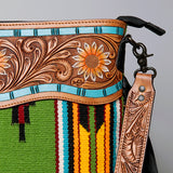 ADBGZ704 American Darling Hand Tooled Saddle Blanket Genuine Leather Women Bag Western Handbag Purse