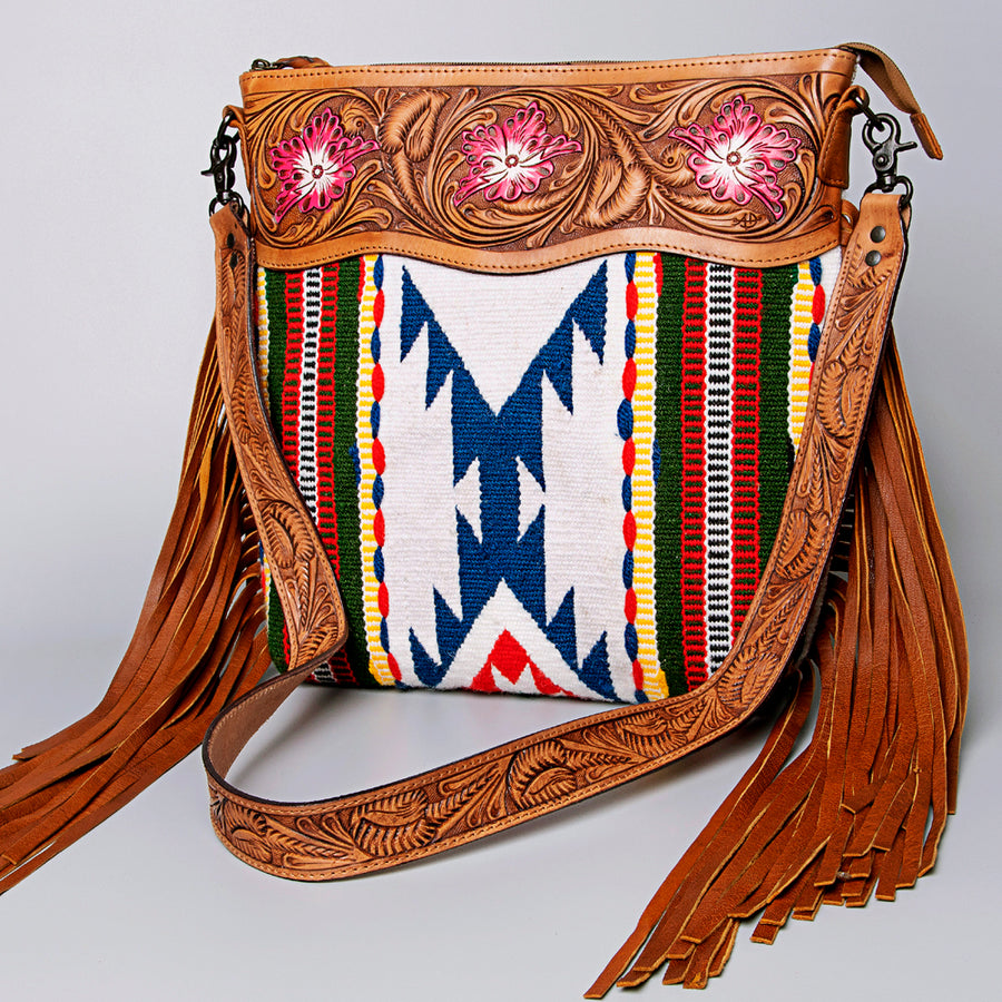 American Darling Crossbody Hand Tooled Saddle Blanket Genuine Leather Women Bag Western Handbag Purse - Uhorse