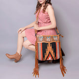 American Darling Small Crossbody Hand Tooled Saddle Blanket Genuine Leather Western Women Bag Handbag Purse | for Cute