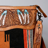 American Darling Small Crossbody Hand Tooled Saddle Blanket Genuine Leather Western Women Bag Handbag Purse | for Cute