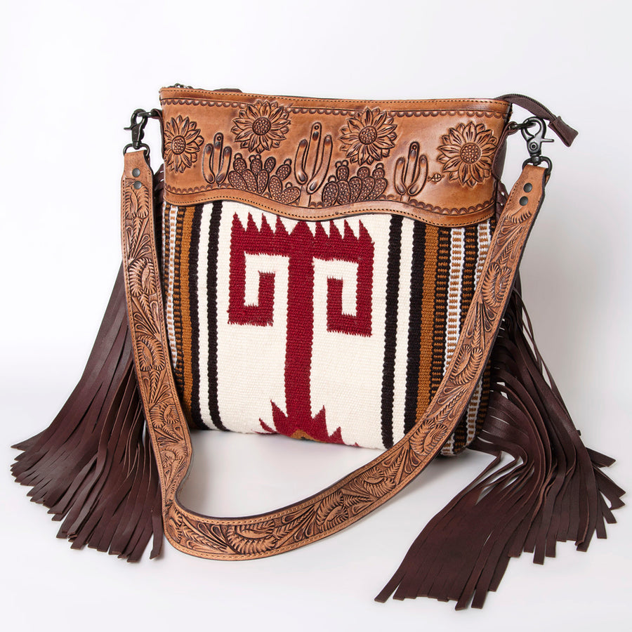 American Darling Crossbody Hand Tooled Saddle Blanket Genuine Leather Women Bag Western Handbag Purse - Uhorse
