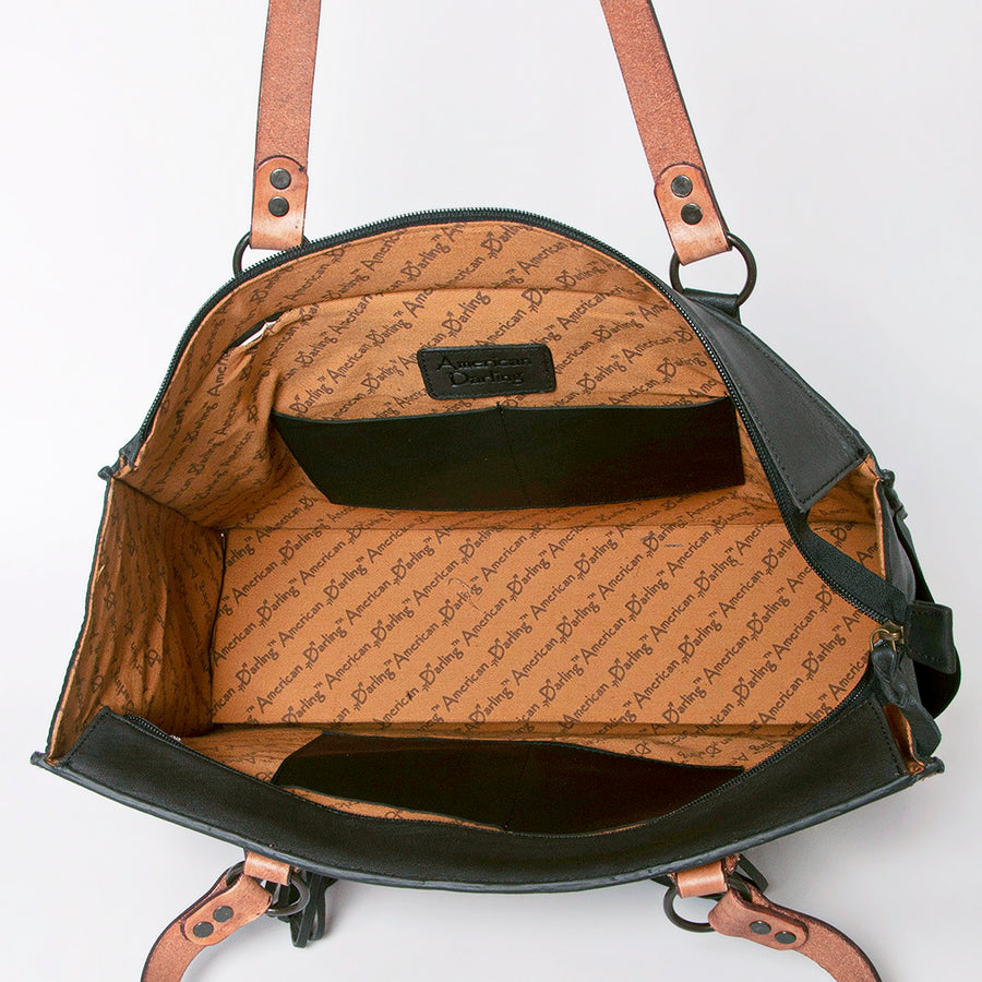 American Darling Tote Hand Tooled Saddle Blanket Genuine Leather Women Bag Western Handbag Purse