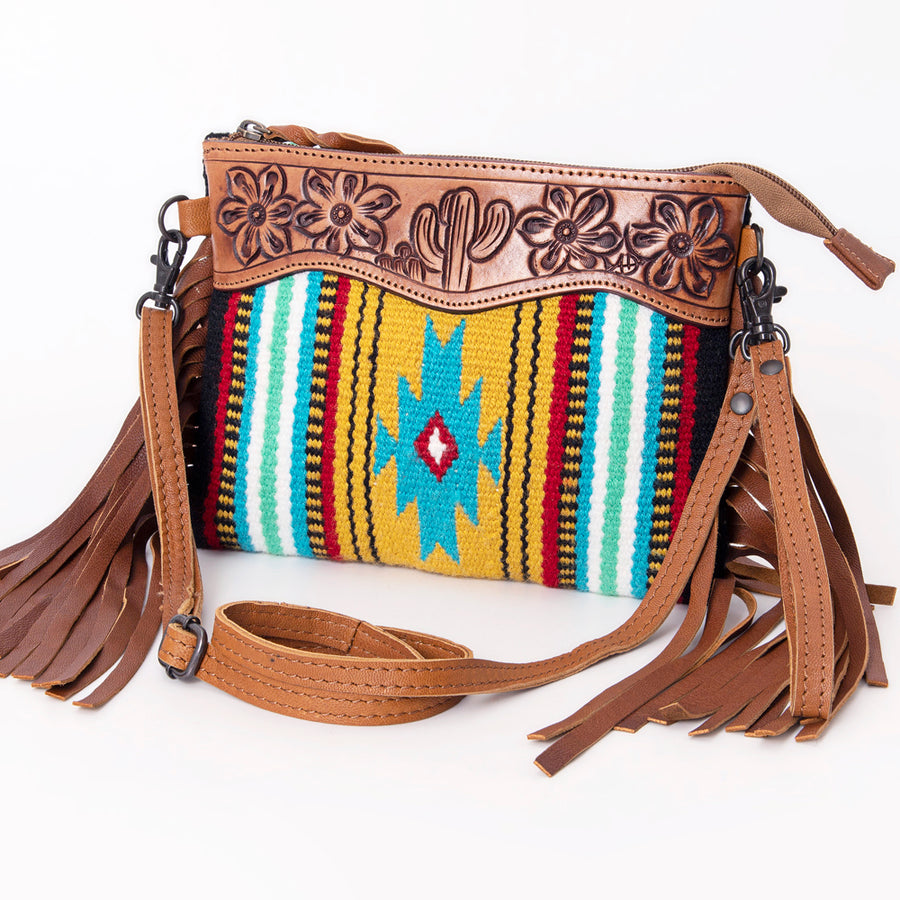 American Darling Cross Body Hand Tooled Saddle Blanket Genuine Leather Western Women Bag Handbag Purse | Crossbody - Uhorse