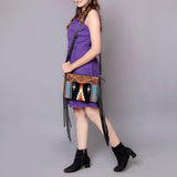 American Darling Cross Body Hand Tooled Saddle Blanket Genuine Leather Western Women Bag Handbag Purse | Crossbody for Cute