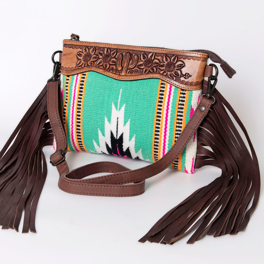 American Darling Cross Body Hand Tooled Saddle Blanket Genuine Leather Western Women Bag Handbag Purse | Crossbody - Uhorse