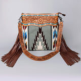American Darling Crossbody Hand Tooled Saddle Blanket Genuine Leather