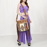 American Darling Crossbody Hand Tooled Saddle Blanket Genuine Leather Women Bag Western Handbag Purse