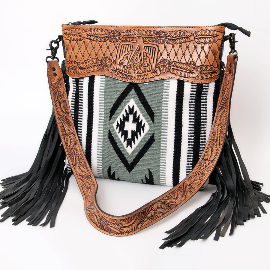 American Darling Crossbody Hand Tooled Saddle Blanket Genuine Leather Women Bag Western Handbag Purse - Uhorse