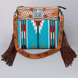 American Darling Cross Body Hand Tooled Saddle Blanket Genuine Leather Western Women Bag Handbag Purse | Crossbody for