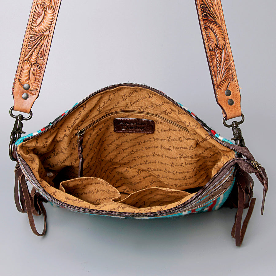 American Darling Cross Body Hand Tooled Saddle Blanket Genuine Leather Western Women Bag Handbag Purse | Crossbody for