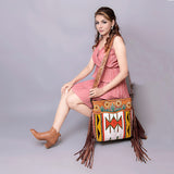 American Darling ADBGZ707 Crossbody Hand Tooled Saddle Blanket Genuine Leather Women Bag Western Handbag Purse