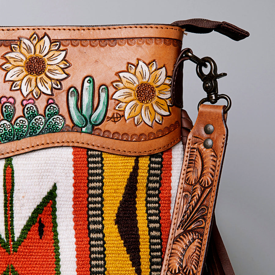 American Darling Crossbody Hand Tooled Saddle Blanket Genuine Leather Women Bag Western Handbag Purse