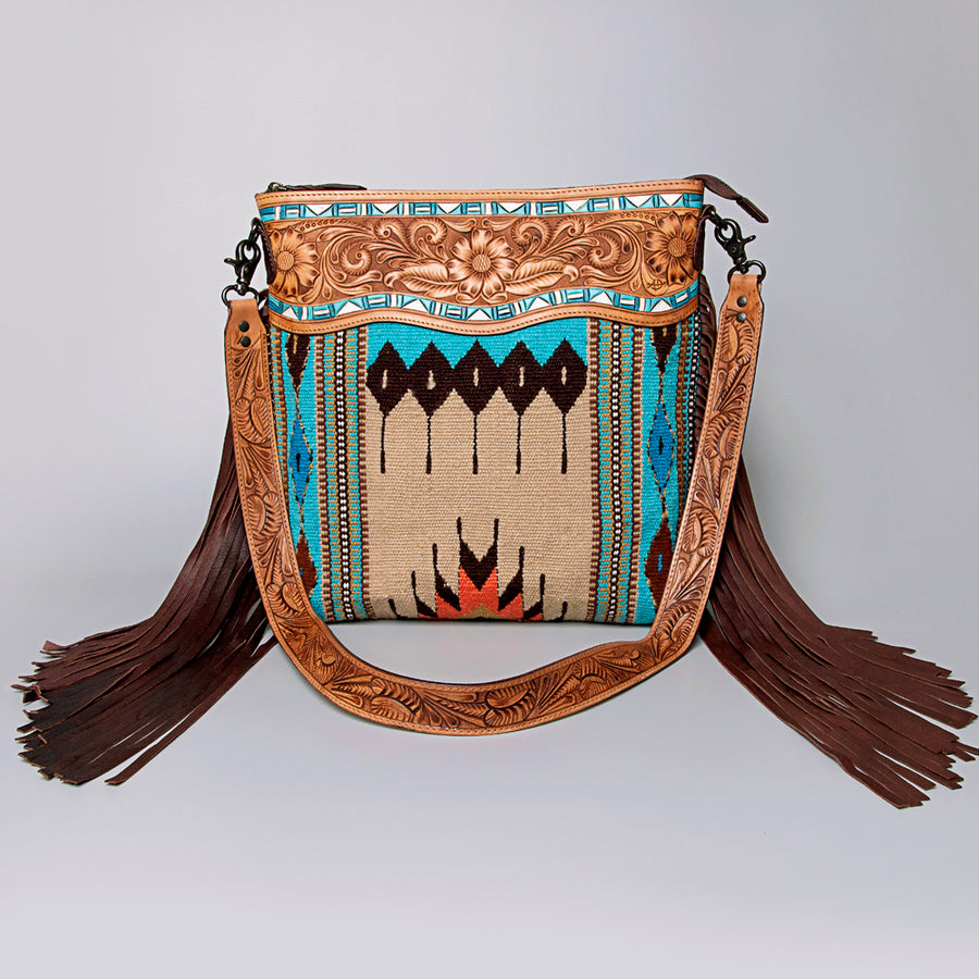 American Darling Crossbody Hand Tooled Saddle Blanket Genuine Leather Women Bag Western Handbag Purse