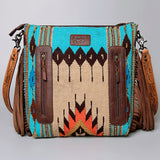 American Darling ADBGZ711 Crossbody Hand Tooled Saddle Blanket Genuine Leather Women Bag Western Handbag Purse