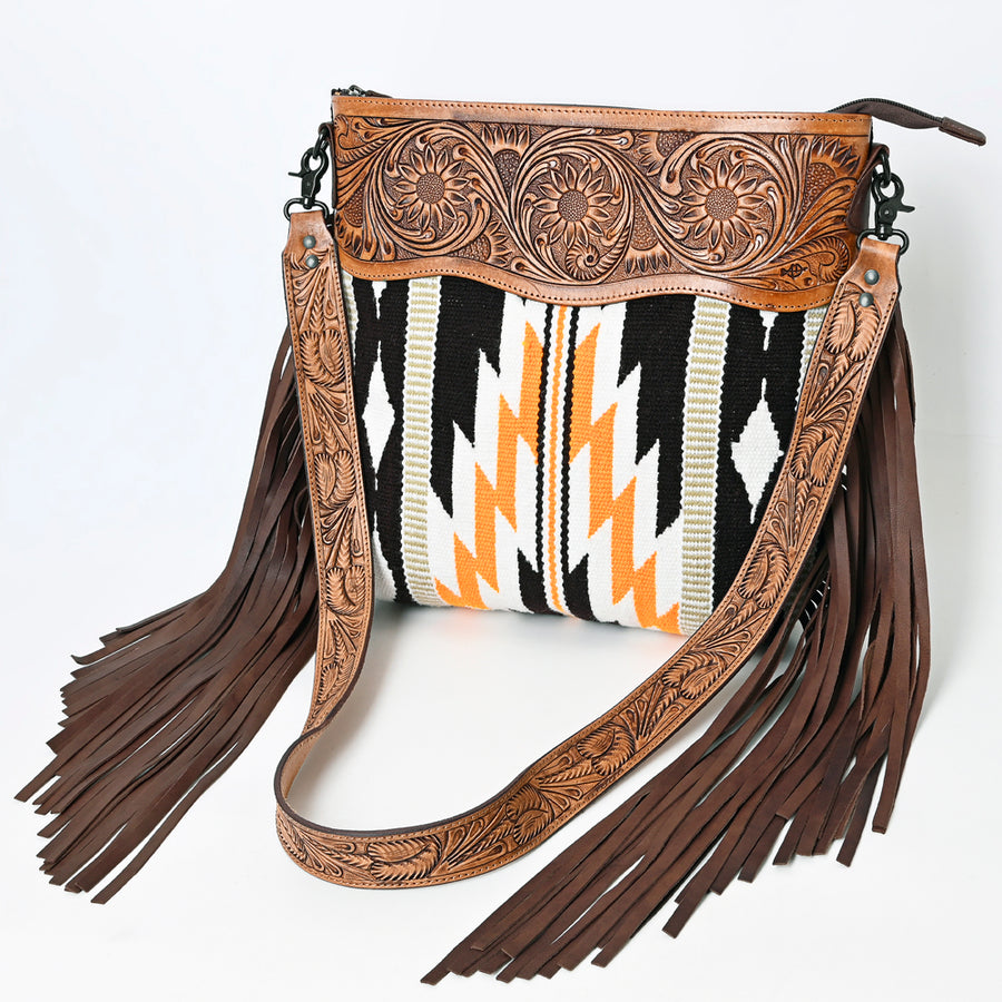 American Darling Crossbody Hand Tooled Saddle Blanket Genuine Leather Women Bag Western Handbag Purse - Uhorse
