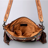 American Darling ADBGZ713 Crossbody Hand Tooled Saddle Blanket Genuine Leather Women Bag Western Handbag Purse