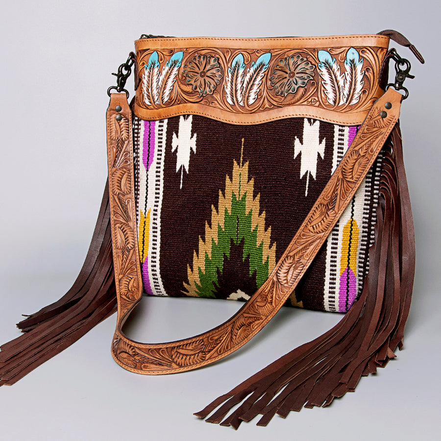 American Darling ADBGZ713 Crossbody Hand Tooled Saddle Blanket Genuine by Hilason – Cowboy and equestrian accessories