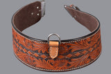 Comfytack Horse Saddle Flank Cinch Girth Handtooled Leather Billets Brown