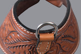 Comfytack Horse Saddle Flank Cinch Girth Handtooled Leather Billets Brown