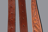 Comfytack Horse Saddle Flank Cinch Girth Handtooled Leather Billets Brown