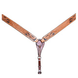 COMFYTACK Western Horse Leather Basketweave Breast Collar Tan - Uhorse