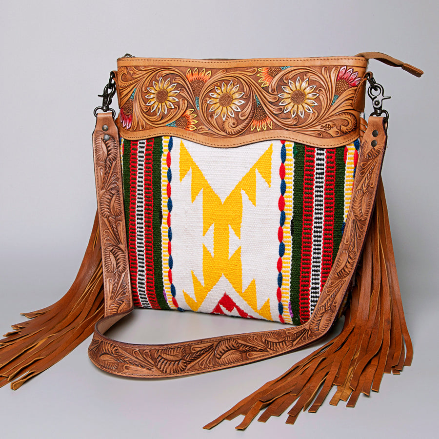 American Darling ADBGZ696 Crossbody Hand Tooled Saddle Blanket Genuine by Hilason – Cowboy and equestrian accessories