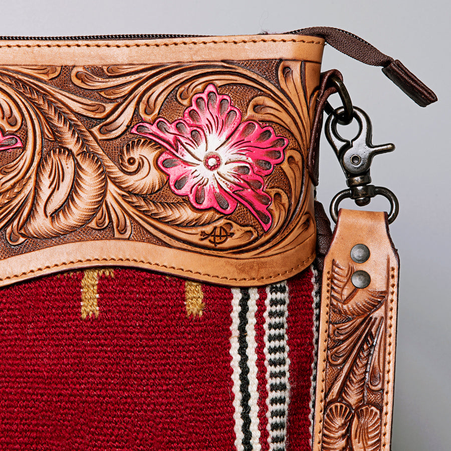 American Darling Crossbody Hand Tooled Saddle Blanket Genuine Leather Women Bag Western Handbag Purse