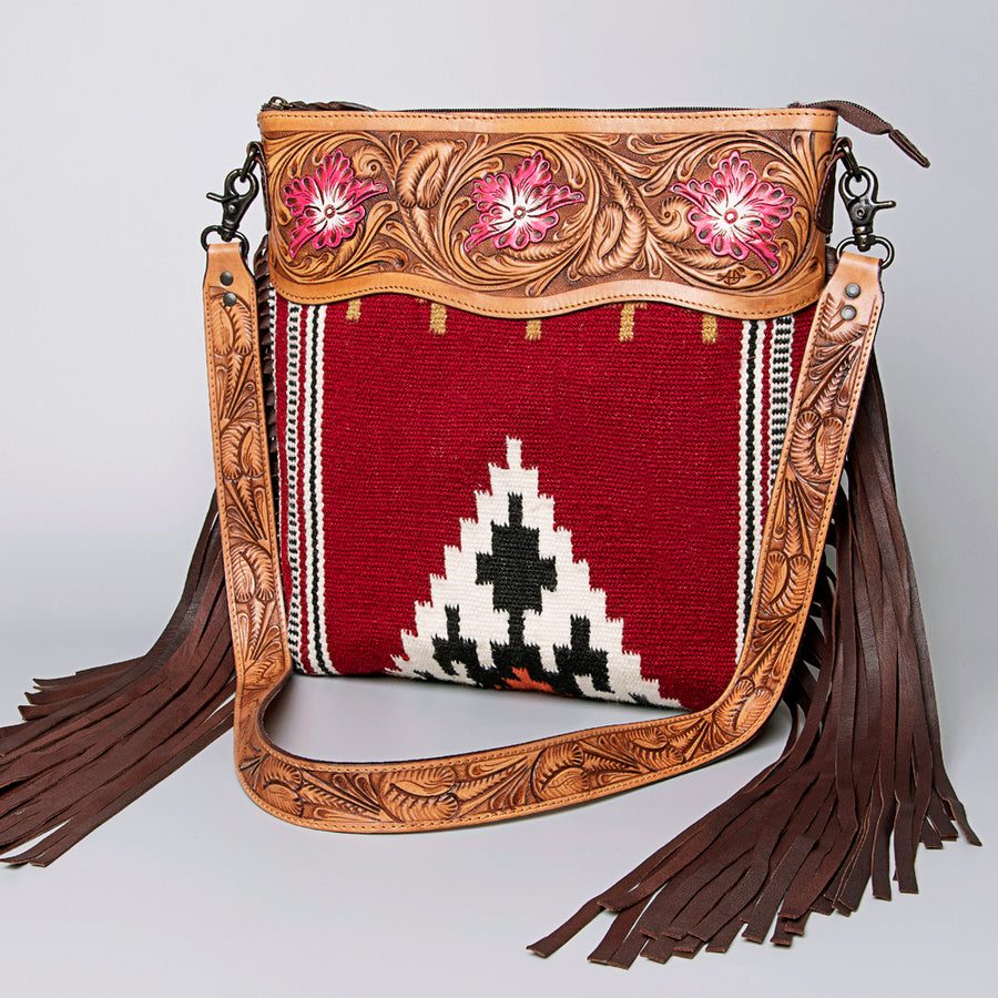 American Darling Crossbody Hand Tooled Saddle Blanket Genuine Leather by Hilason – Cowboy and equestrian accessories