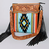 American Darling ADBGZ698 Crossbody Hand Tooled Saddle Blanket Genuine Leather Women Bag Western Handbag Purse