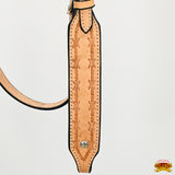 Hilason Western Horse Headstall Handtooled Crafted American Leather Tan