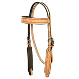 Hilason Western Horse Headstall Handtooled Crafted American Leather Tan