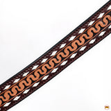 Hilason Western Horse Breast Collar  Handtooled American Leather Dark Brown