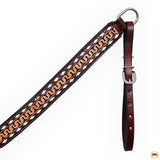 Hilason Western Horse Breast Collar  Handtooled American Leather Dark Brown