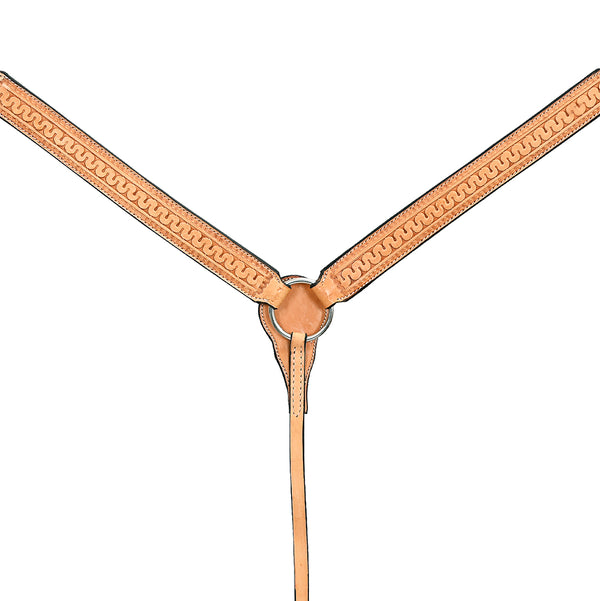 HILASON Western Horse Genuine American Leather Headstall and Breast Collar Set Tan - Uhorse