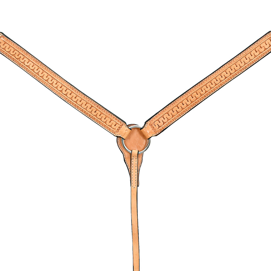HILASON Western Horse Genuine American Leather Headstall and Breast Collar Set Tan - Uhorse