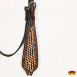 Hilason Western Horse Basket Hand Tooled American Leather Headstall Brown