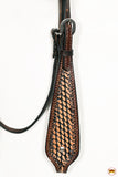 Hilason Western Horse Basket Hand Tooled American Leather Headstall Brown